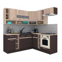 Bucatarie de Colt COSSY NEW 180-200 DR. Wenge / Stejar Sonoma
